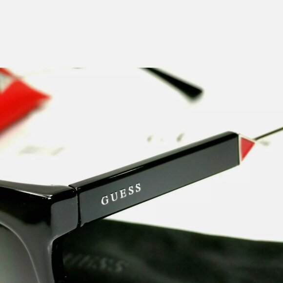 GUESS Womens Sunglasses Square Glossy Black Gradient Smoke - Picture 6 of 6